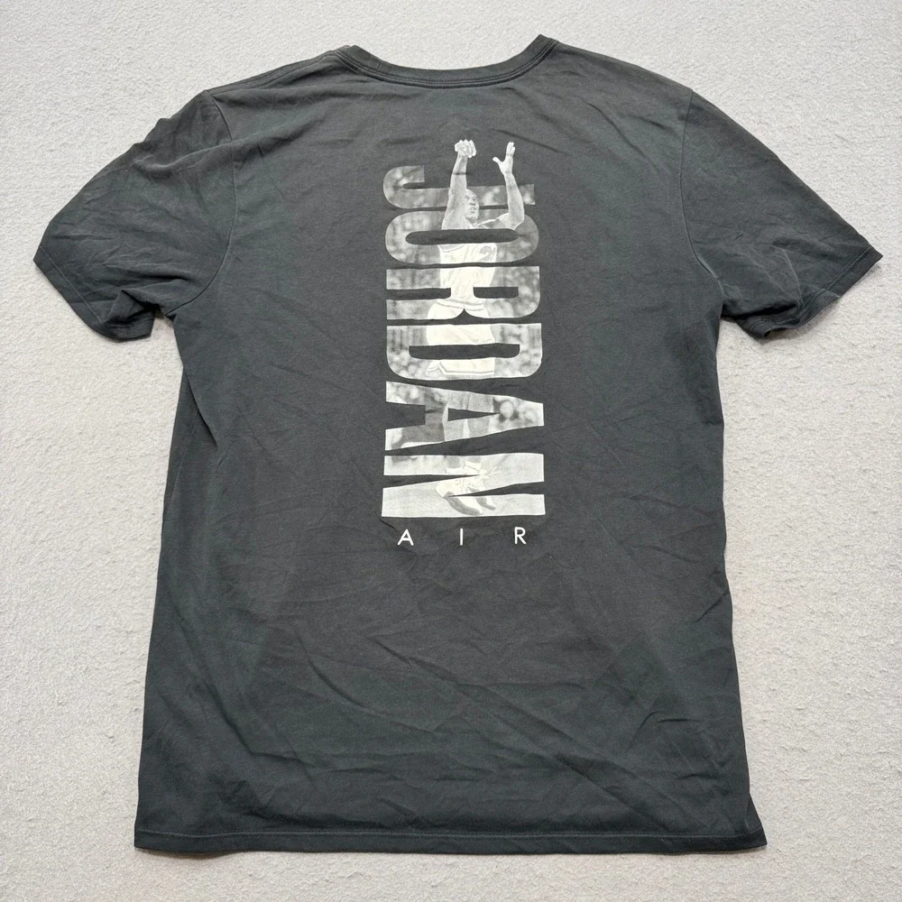 Air Jordan T-Shirt Men's Medium Black Dri-FIT Jumpman Basketball Athletic Sporty - Picture 2 of 5